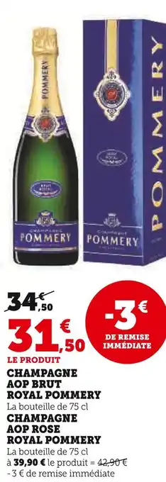 Super U POMMERY Champagne AOP Brut Royal offre