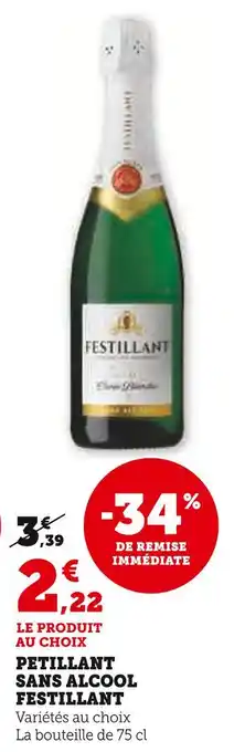 Super U FESTILLANT Pétillant sans alcool offre