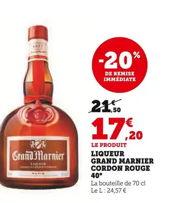 Super U Grand Marnier Liqueur Cordon Rouge 40° offre
