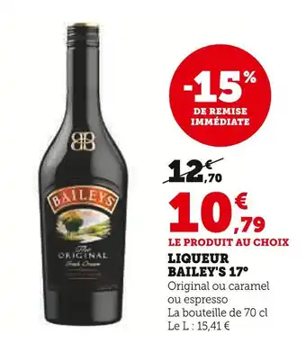 Super U Bailey's Liqueur 17° offre