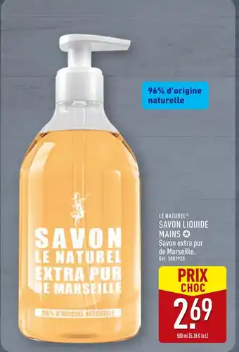 ALDI LE NATUREL Savon Liquide Mains offre