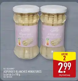 ALDI ALL SEASONS Asperges blanches miniatures offre