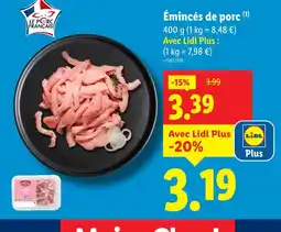 Lidl Émincés de porc offre