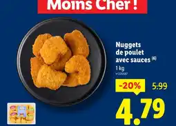 Lidl Nuggets de poulet avec sauces offre