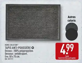 ALDI HOME CREATION Tapis anti-poussière offre