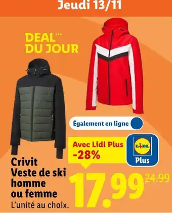 Lidl Crivit Veste de ski homme offre