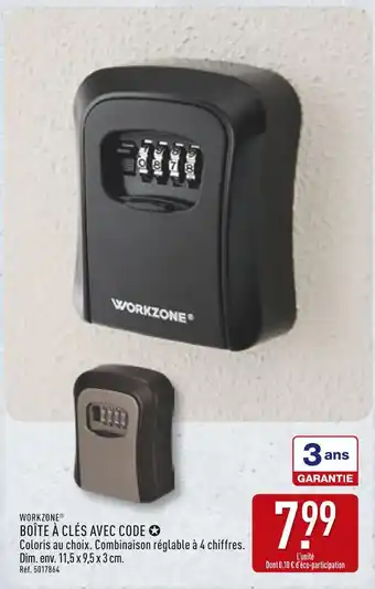 ALDI WORKZONE Boîte à clés avec code offre
