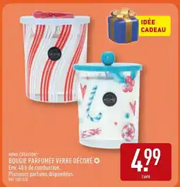 ALDI HOME CREATION Bougie parfumée verre décoré offre
