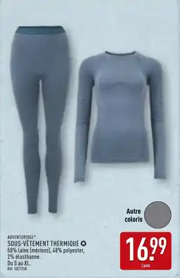 ALDI ADVENTURIDGE Sous-vêtement thermique offre