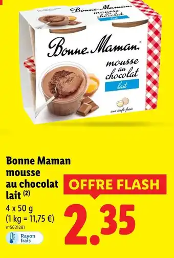 Lidl BONNE MAMAN mousse au chocolat lait offre