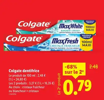 Lidl COLGATE Colgate dentifrice offre