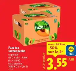 Lidl Fuze Tea Fuze tea Saveur pêche offre