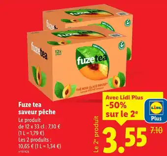 Lidl Fuze Tea Fuze tea Saveur pêche offre