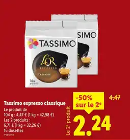 Lidl TASSIMO Espresso classique offre