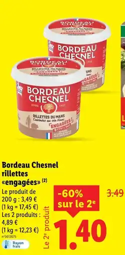 Lidl BORDEU CHESNEL Rillettes engagées offre