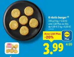 Lidl 6 rösti burger offre