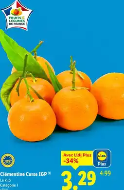 Lidl Clémentine corse IGP offre
