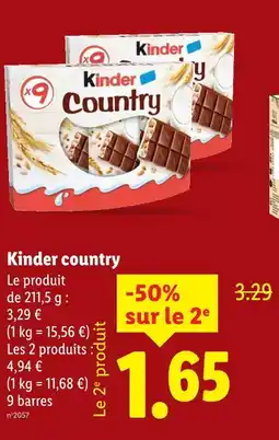 Lidl Kinder country offre