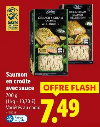 Lidl DELUXE Saumon en croûte avec sauce offre
