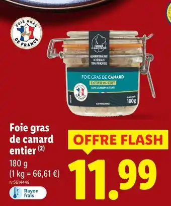 Lidl Foie gras de canard entier offre