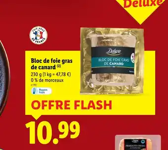 Lidl DELUXE Bloc de foie gras de canard offre