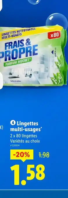 Lidl Lingettes multi-usages offre