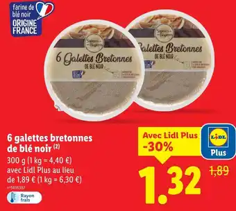 Lidl 6 galettes bretonnes de blé noir offre