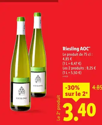 Lidl Riesling AOC offre
