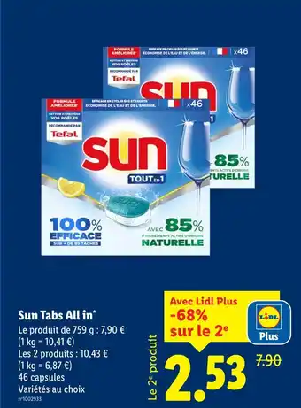 Lidl Sun Tabs All in offre