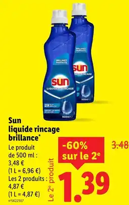 Lidl SUN Liquide rinçage brillance offre