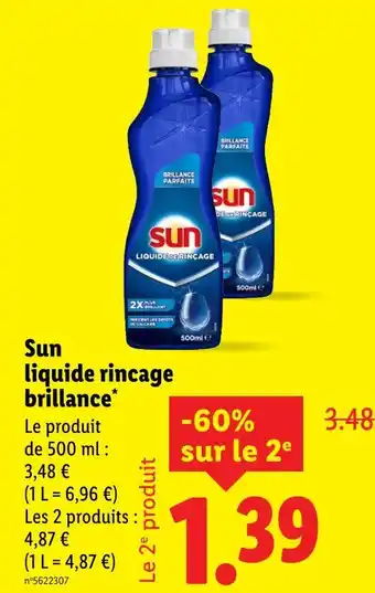 Lidl SUN Liquide rinçage brillance offre