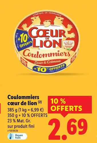 Lidl Coeur de Lion Coulommiers offre