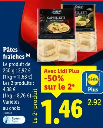 Lidl DELUXE Cappelletti Boeuf & Vin Rouge offre