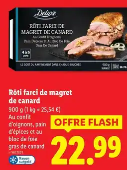 Lidl Deluxe Rôti farci de magret de canard offre
