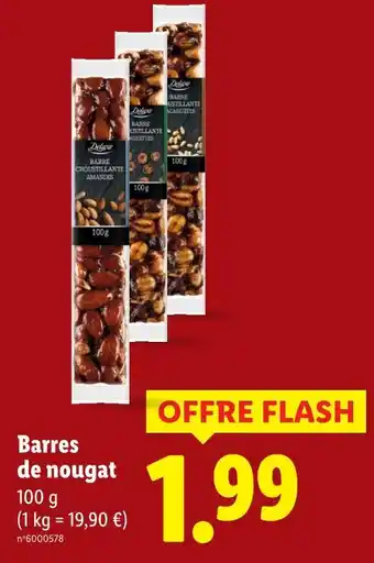 Lidl DELUXE Barres de nougat offre