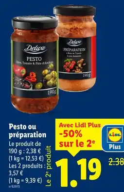 Lidl Deluxe Pesto ou préparation offre