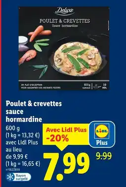 Lidl DELUXE Poulet & crevettes sauce homardine offre