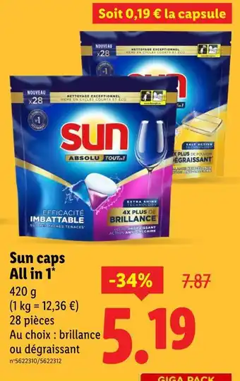 Lidl Sun Caps All in 1 Brillance offre