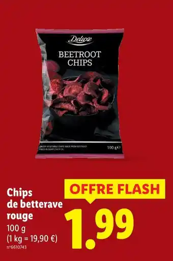 Lidl DELUXE Chips de betterave rouge offre