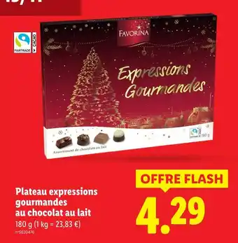 Lidl FAVORINA Plateau expressions gourmandes au chocolat au lait offre