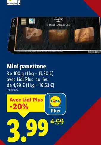 Lidl DELUXE Mini panettone offre