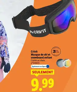 Lidl CRIVIT Masque de ski et snowboard enfant offre