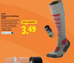 Lidl CRIVIT Chaussettes techniques enfant offre