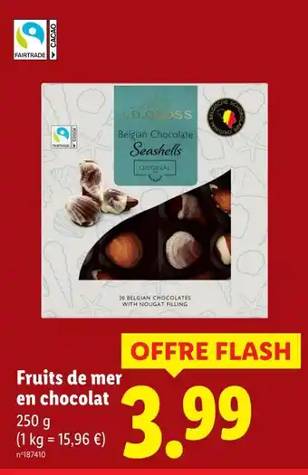 Lidl Fruits de mer en chocolat offre