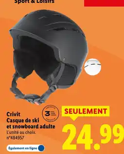 Lidl CRIVIT Casque de ski et snowboard adulte offre