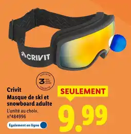 Lidl CRIVIT Masque de ski et snowboard adulte offre