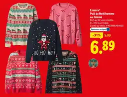 Lidl Esmara Pull de Noël homme ou femme offre