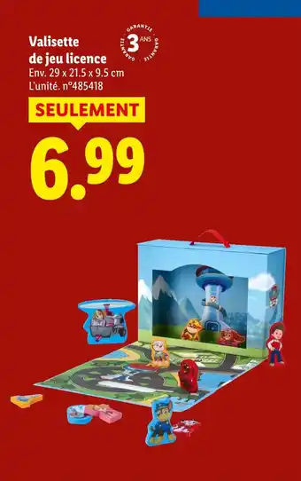 Lidl Valisette de jeu licence offre