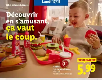 Lidl LUPILI Set de jeu aliments offre