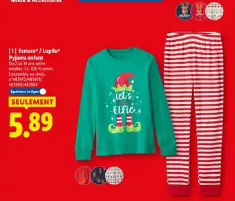 Lidl ESMARA LUPILU Pyjama enfant offre